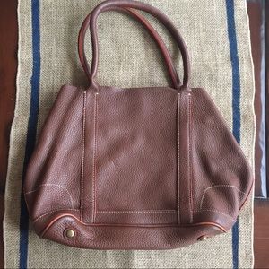 J Crew Pebble Leather Uptown Tote in Light Brown